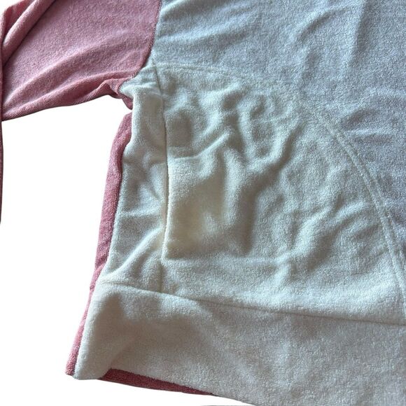 L*Space L Best Life Pullover‎ Pink Cream Terry Sweatshirt Sporty Colorblock New - Picture 8 of 12